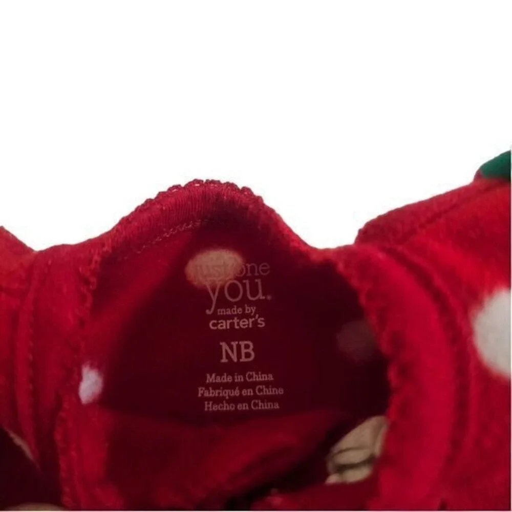 Just One You by Carter's Christmas Baby 3 Sleep‎ & Play Pajamas Travel Pillow NB